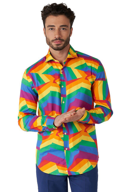 ZIG Zag Rainbow Shirt Men OppoSuits