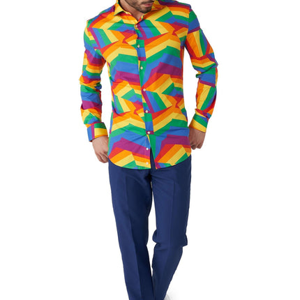 ZIG Zag Rainbow Shirt Men OppoSuits