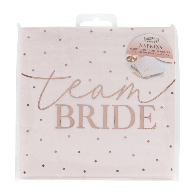 Serwetki Rose Gold Team Bride 16,5cm 16szt