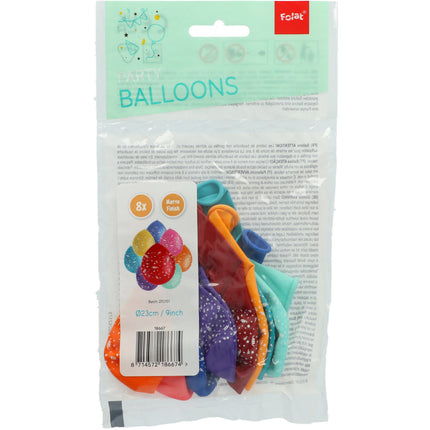 Balony Konfetti Kolorowe 23cm 8szt