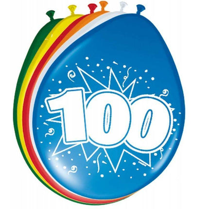 Balony 100 lat 30cm 8szt