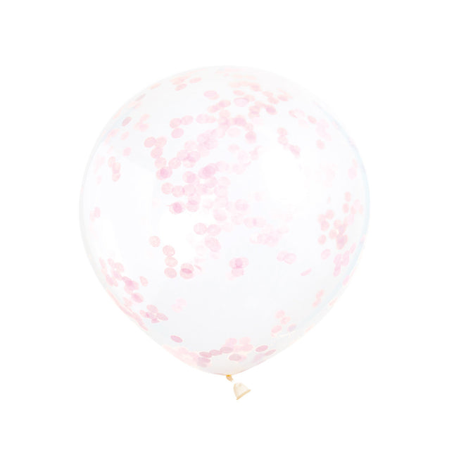 Balony konfetti jasnoróżowe 40 cm 6 szt.