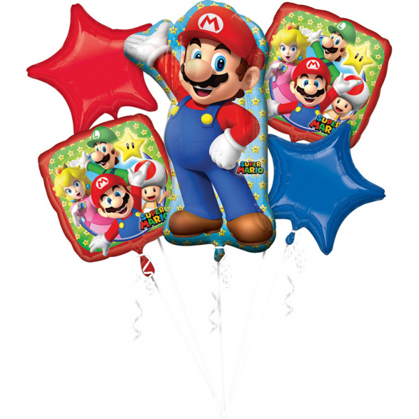 Zestaw balonów z helem Super Mario 5 szt. pusty