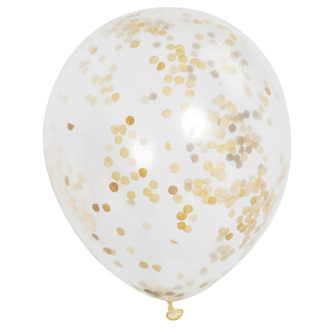 Balony konfetti złote 30,5 cm 6 szt.
