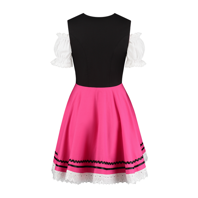 Oktoberfest Dirndl Dress Oktoberfest Black Pink Ladies 2 Pieces