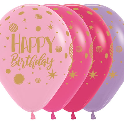 Balony Happy Birthday Sparkles Party Mix 30cm 25szt