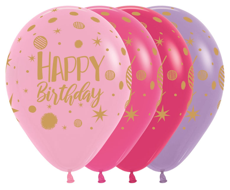 Balony Happy Birthday Sparkles Party Mix 30cm 25szt