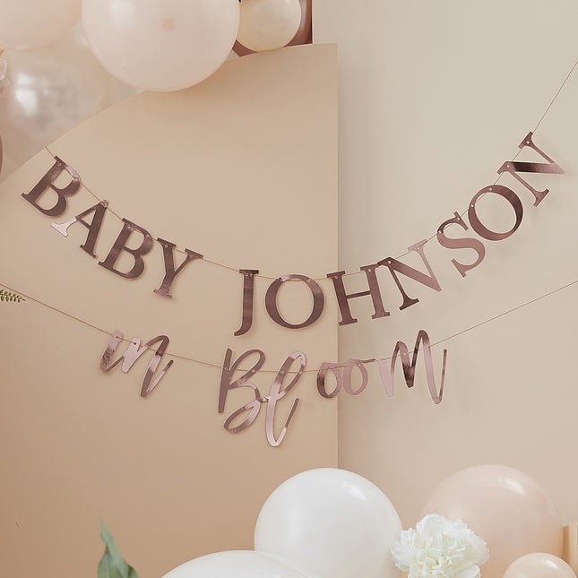 Różowo-złota girlanda na baby shower 2m