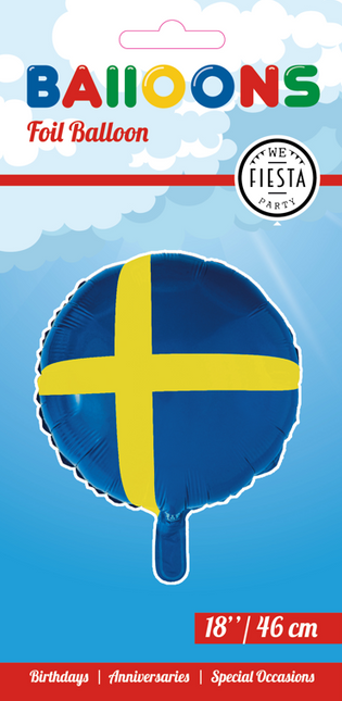 Balon helowy Flaga Szwecji 45 cm pusty