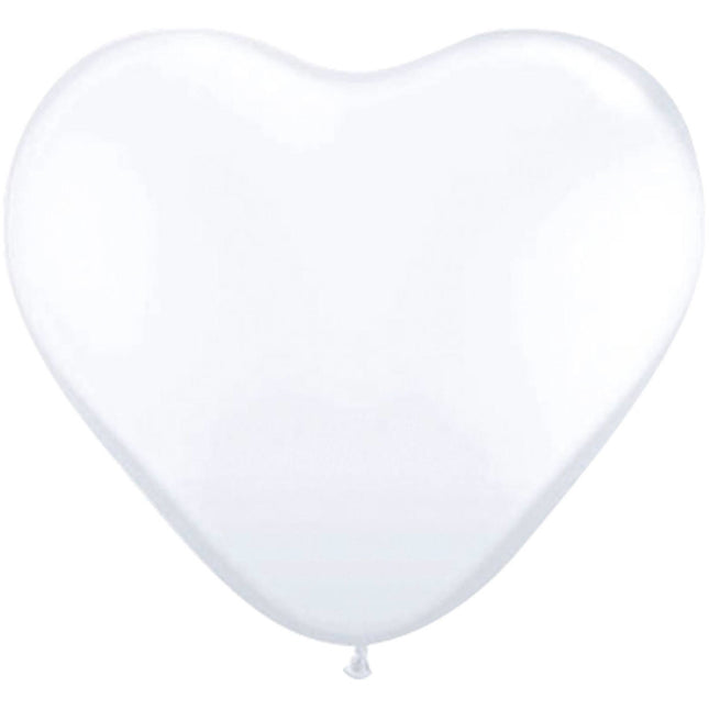 Balony białe serca 30cm 8szt