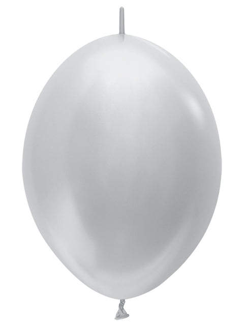 Balony Pearl Silver 30cm 50szt