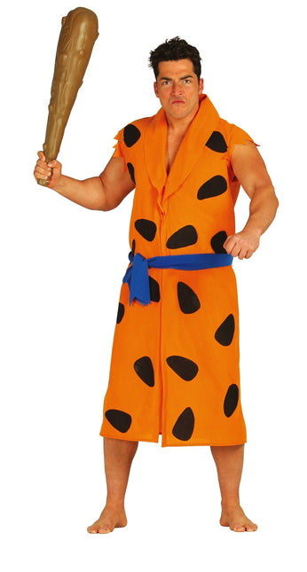 Kostium męski Fred Flintstone czarno-pomarańczowy