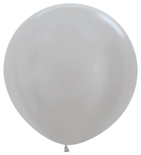 Balony Pearl Silver 91cm 10szt