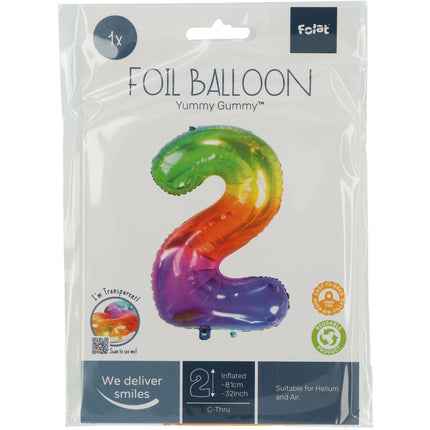 Balon foliowy Figurka 2 Rainbow XL 81cm pusty