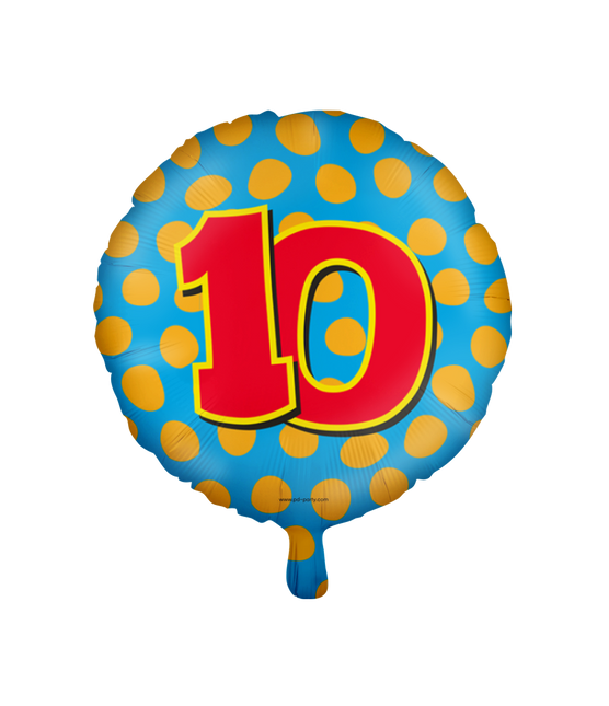 Balon helowy 10 lat kolorowy pusty 46 cm