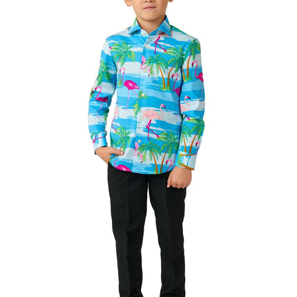 Hawaii Flamingo Shirt Boy OppoSuits