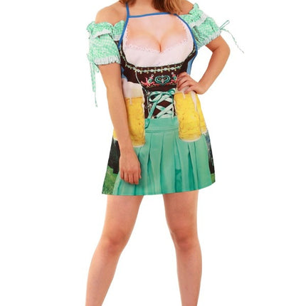 Kobieta w fartuchu Oktoberfest Dirndl