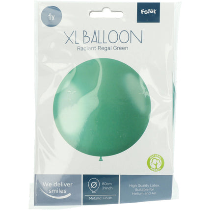 Zielony balon Metallic Regal Green 80cm