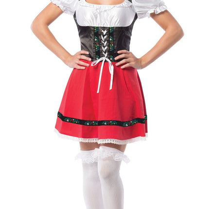 Sukienka Dirndl Oktoberfest Czerwona Biała Kokarda