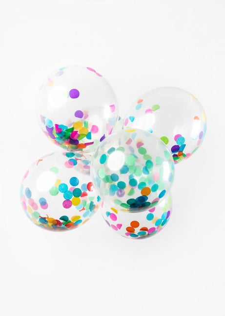 Balony konfetti kolorowe 30cm 6szt