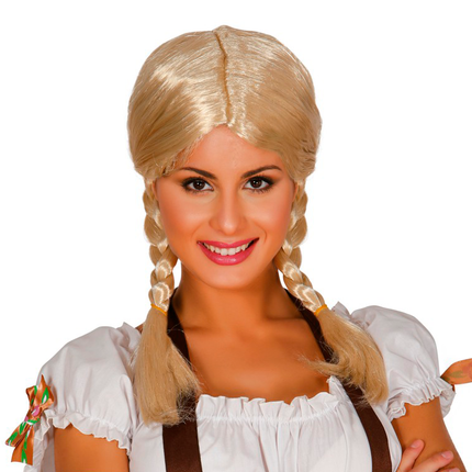 Peruka Oktoberfest z warkoczami blond