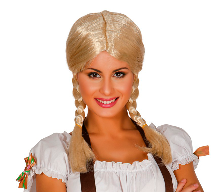 Peruka Oktoberfest z warkoczami blond