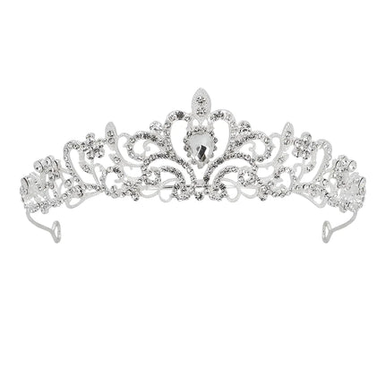 Srebrna metalowa tiara