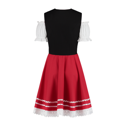 Oktoberfest Dirndl Dress Oktoberfest Red White Ladies 2 Pieces