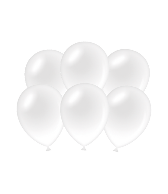 Balony białe metaliczne 30cm 6szt