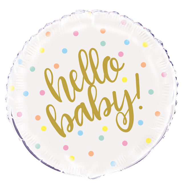 Balon helowy Hello Baby 45 cm pusty