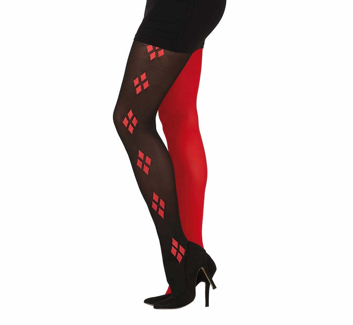 Czarno-czerwone legginsy Harley Quin