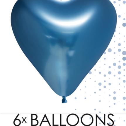 Balony serca niebieskie 30cm 6szt