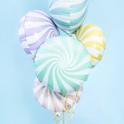 Balon helowy Mint Green Swirl 45 cm pusty