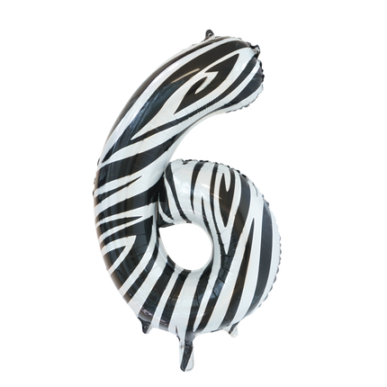 Balon foliowy Figurka 6 Zebra XL 86cm pusty