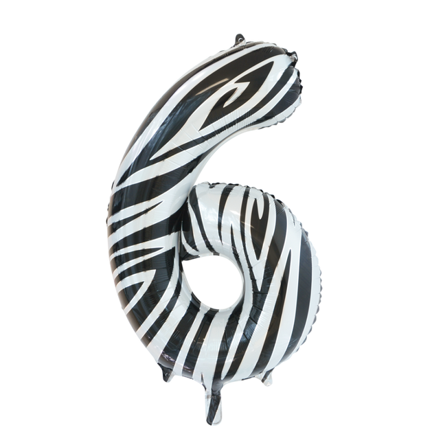 Balon foliowy Figurka 6 Zebra XL 86cm pusty