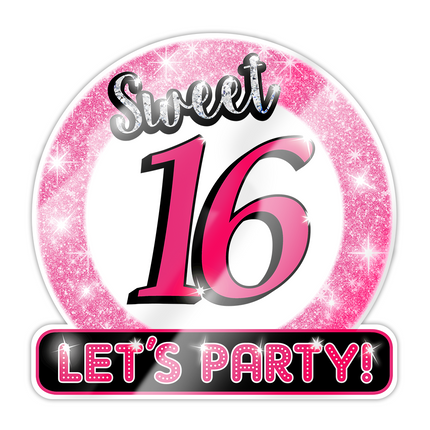 Tabliczka na drzwi 16 lat Sweet 16 Lets Party! 50cm