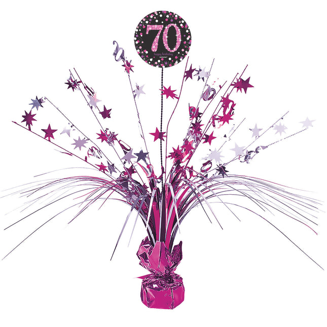 Dekoracja stołu 70 Years Happy Birthday Pink 33cm