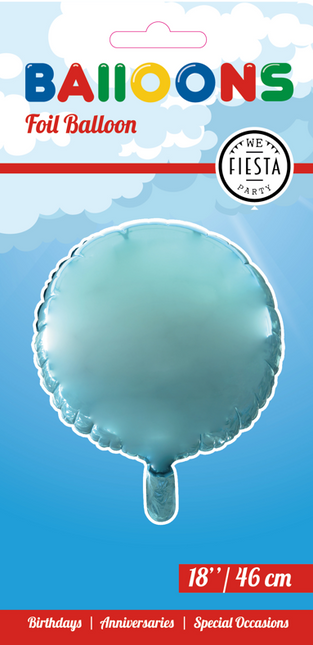 Balon helowy okrągły jasnoniebieski 46 cm pusty