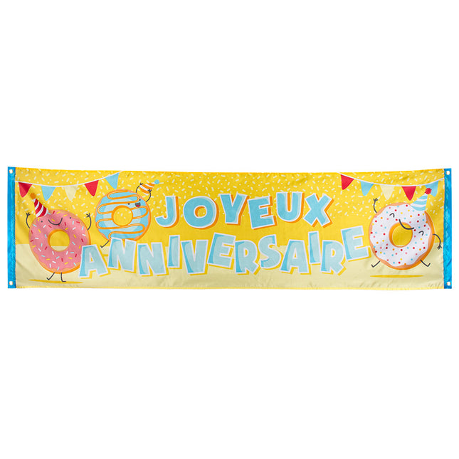 Baner Joyeux Anniversaire Donut 1,8 m