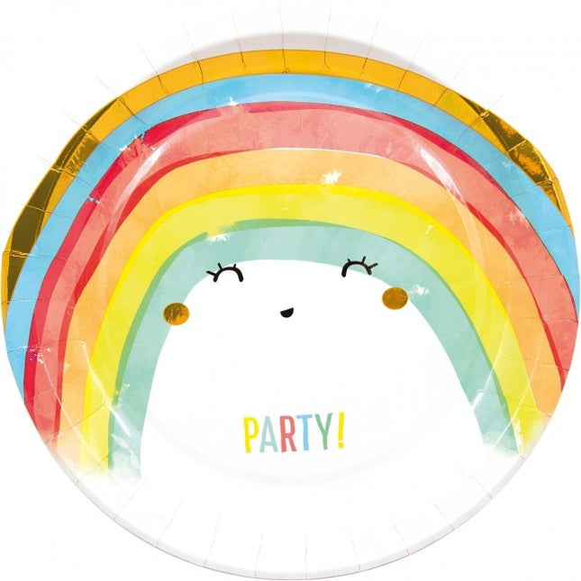 Talerzyki Rainbow Party 23cm 8szt