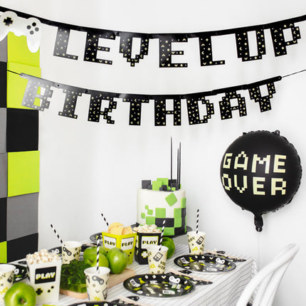 Baner na imprezę gamingową Level Up Birthday 2,5 m