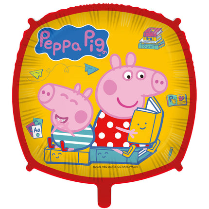 Świnka Peppa Balon helowy kwadrat pusty 46 cm