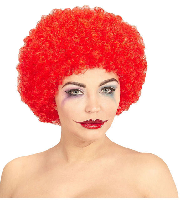 Czerwona peruka Clown Curls