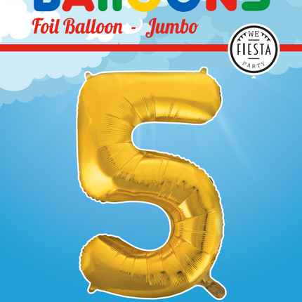 Balon foliowy Figurka 5 Gold XL 86 cm pusty