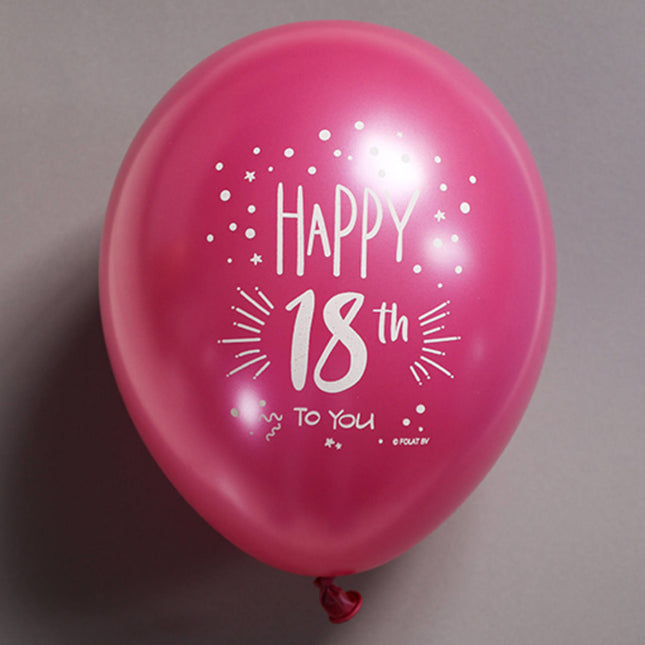 Balony 18 lat Szczęśliwej 18-tki 33cm 6szt.