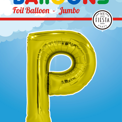 Balon foliowy litera P złoty XL 102cm pusty