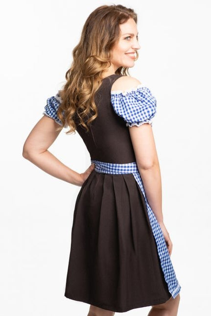 Dirndl Dress Oktoberfest Blue Brown