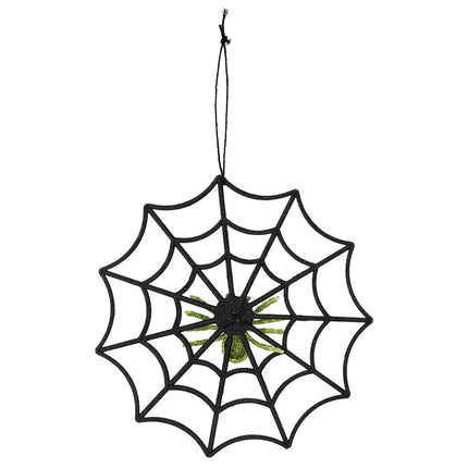 Halloween Glitter Spiderweb Pająk 30 cm