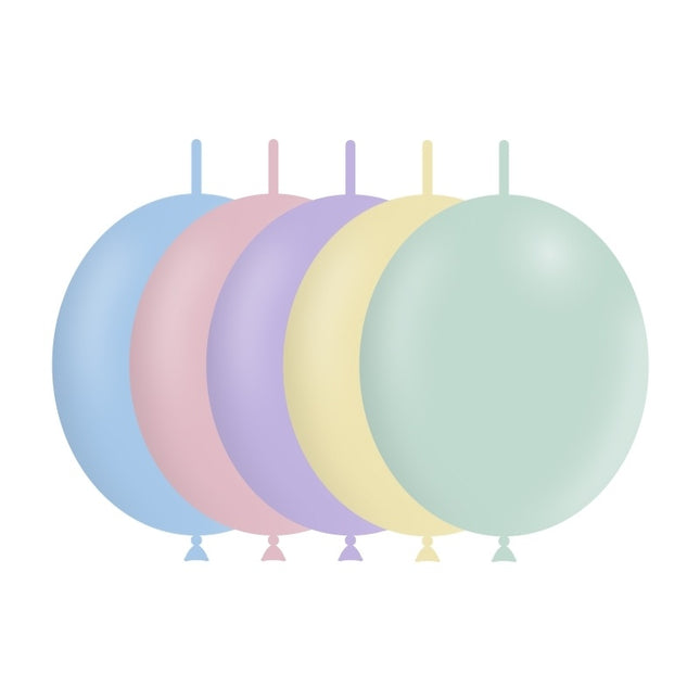 Kolorowe balony z guzikami Pastel 30cm 50szt