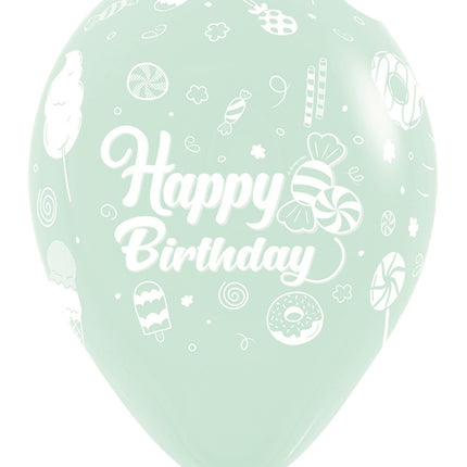 Balony Happy Birthday Sweet Pastel Matte Mix 30cm 25szt